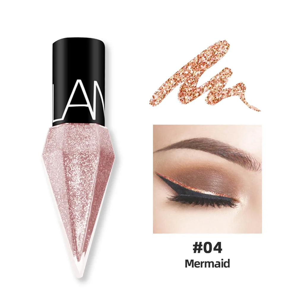 Diamond Shimmer Liquid Eyeliner & Glitter Eyeshadow | Long-Lasting Sparkling Eye Makeup