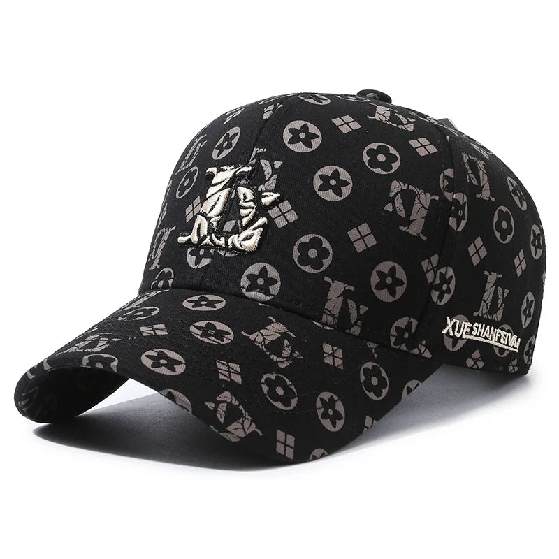 Monogram Print Luxury Baseball Cap – Unisex Fashion Sun Hat
