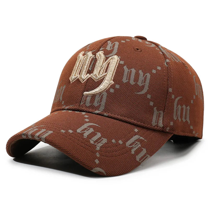 Luxury Monogram Embroidered Baseball Cap – Unisex Gothic Lettering Streetwear Dad Hat