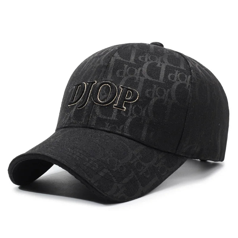 Vintage Jacquard Monogram Baseball Cap – 3D Embroidered Streetwear Hat