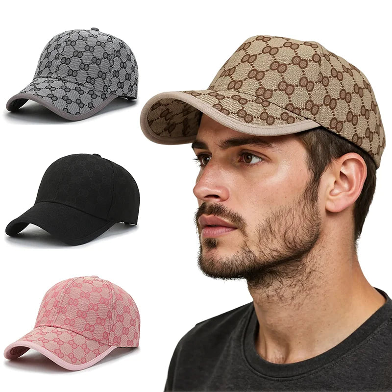 Luxury Monogram Jacquard Baseball Cap – Classic Curved Brim Sun Hat