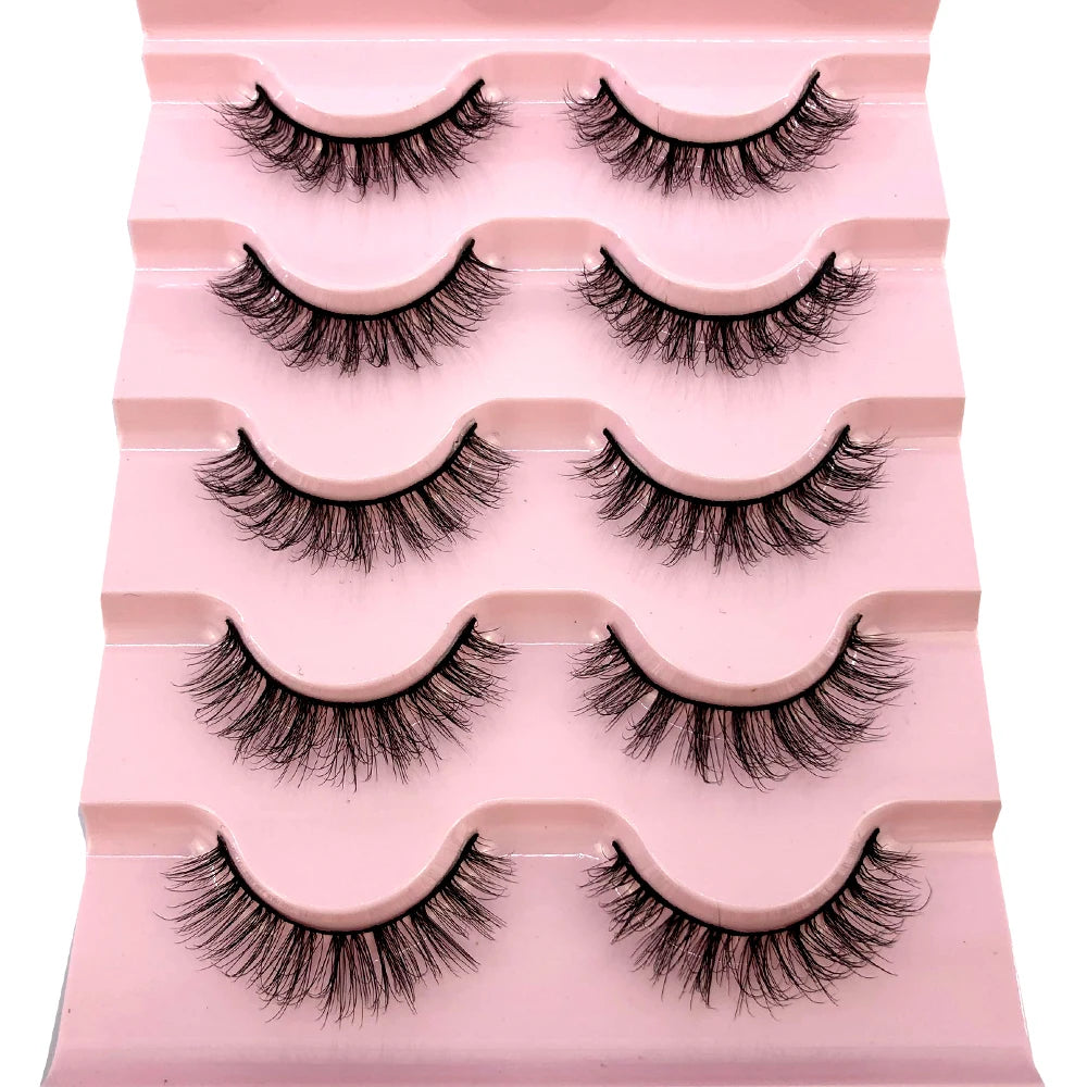 AMSDEN® 10 Pairs Dramatic Volume Faux Mink Eyelashes - Fluffy & Wispy False Lashes Bulk Pack