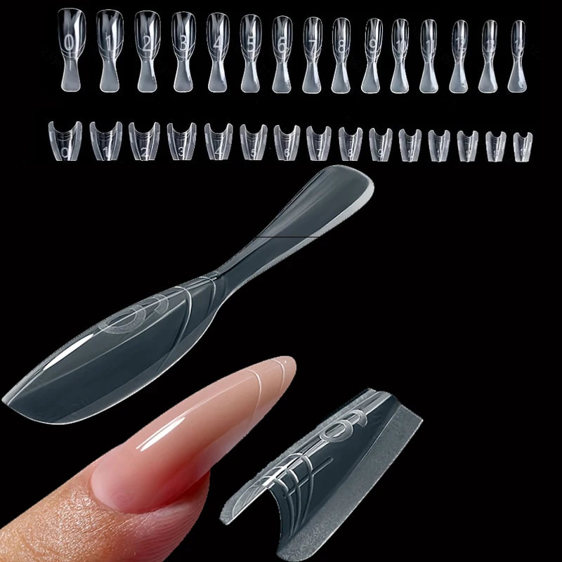 240pcs Sandwich-Style Dual Form Set for Nail Extension – Clear Top & Bottom Forms Kit