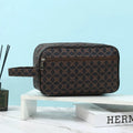 Luxury Geometric Monogram Travel Toiletry & Cosmetic Bag