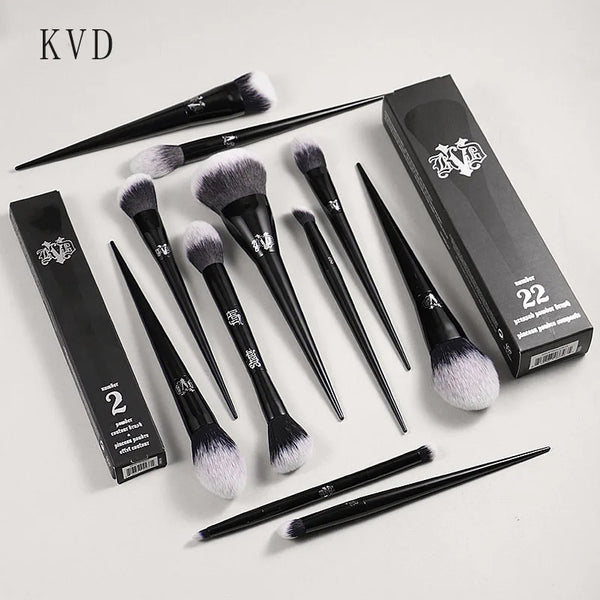 Premium Gothic Aesthetic Makeup Brushes – Professional Synthetic Face & Eye Brush Collection