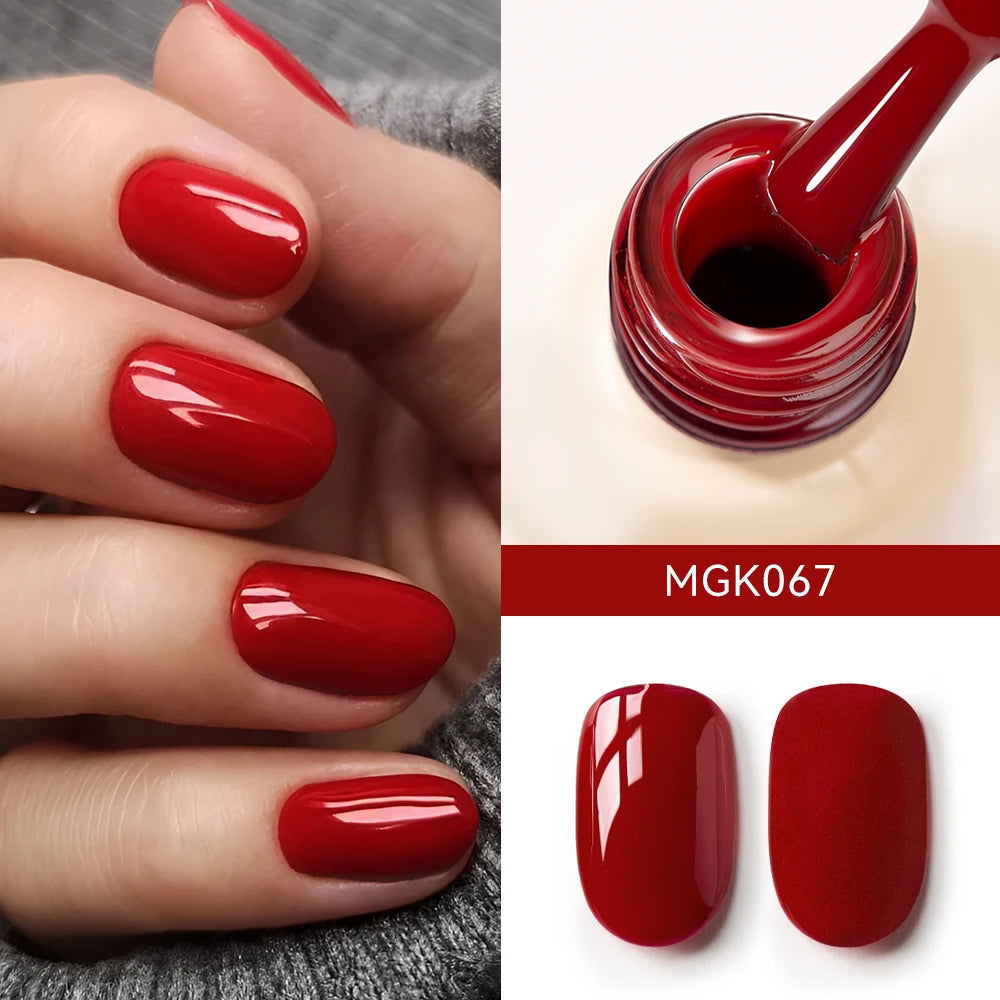 Premium Deep Cherry Red Gel Nail Polish - Long-Lasting & High-Gloss Finish