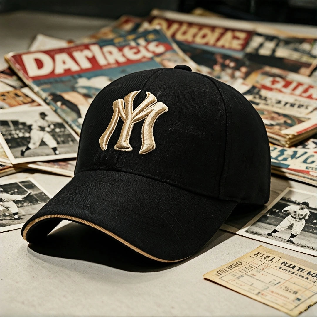 Vintage NY Monogram Embroidered Baseball Cap – Unisex Jacquard Streetwear Dad Hat