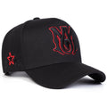 Gothic Monogram Embroidered Baseball Cap – Red Outline Streetwear Hat