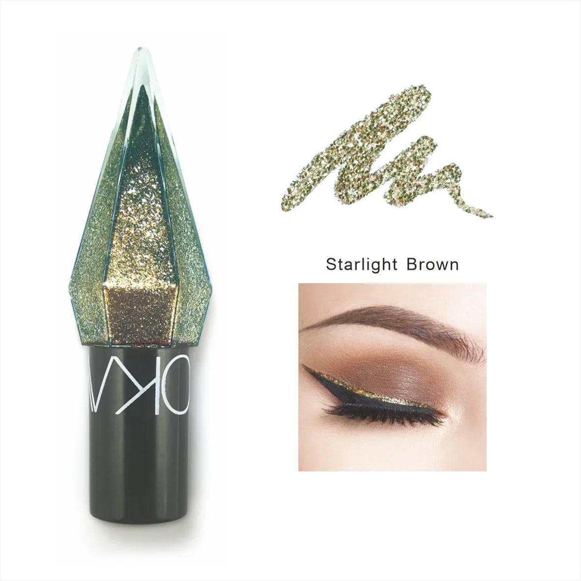 Diamond Shimmer Liquid Eyeliner & Glitter Eyeshadow | Long-Lasting Sparkling Eye Makeup