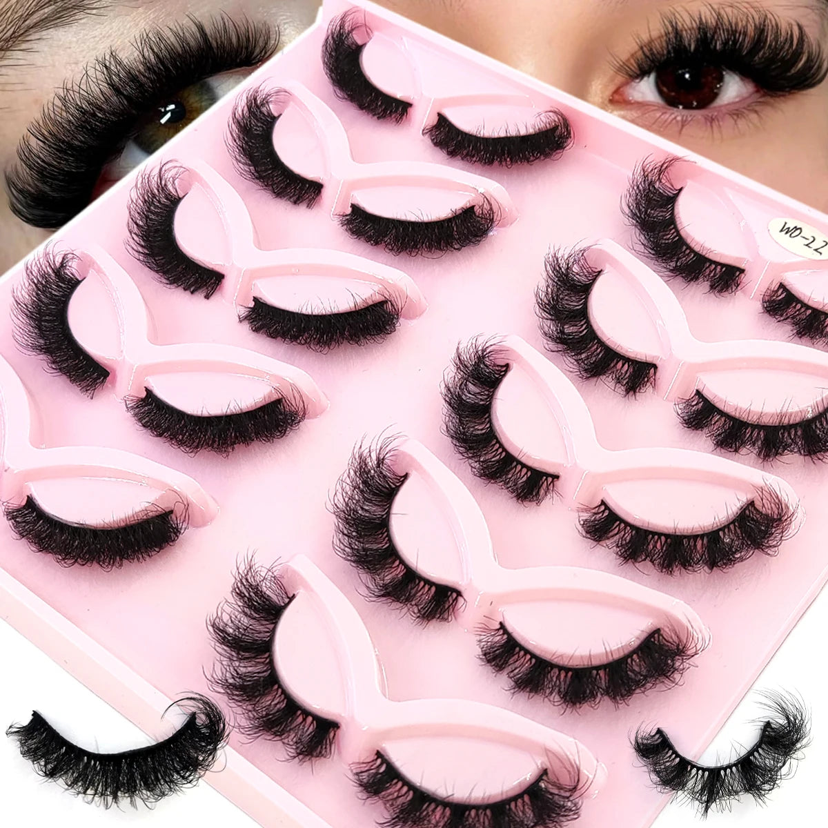 Premium 5D Mink Lashes - Wispy, Dramatic Volume Eyelashes (Bulk 10-Pair Pack)