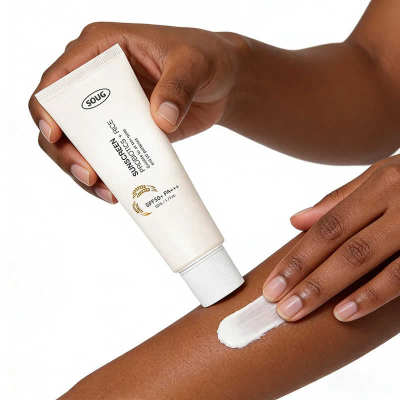SOUG Rice + Probiotics Sunscreen SPF50+ PA+++ (50ml) – Daily Hydrating Broad Spectrum UV Sun Protection for Face & Body