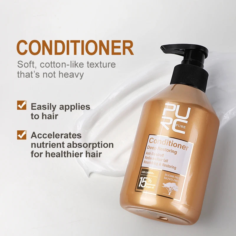 PURC Morocco Argan Oil Shampoo & Conditioner Set | Deep Repair & Anti-Dandruff