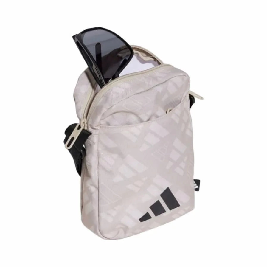 Adidas Linear Crossbody Organizer Bag - Beige/Off-White Pattern