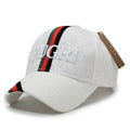 Designer Monogram Striped Baseball Cap – Unisex 3D Embroidered Luxury Streetwear Hat