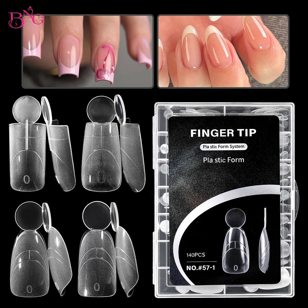 BNG Matte Dual Nail Forms Kit – Professional French Manicure Extension System (140-Piece Set)