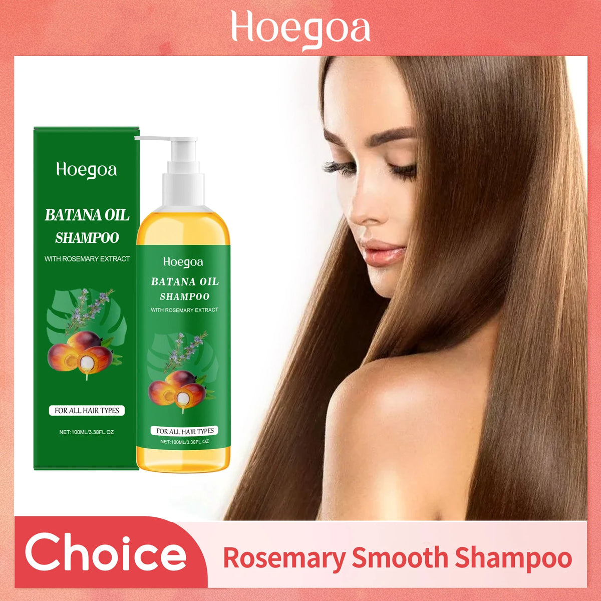 Hoegoa Batana Oil & Rosemary Hair Growth Shampoo (100ml) – Deep Hydration, Anti-Frizz & Root Strengthening Cleanser