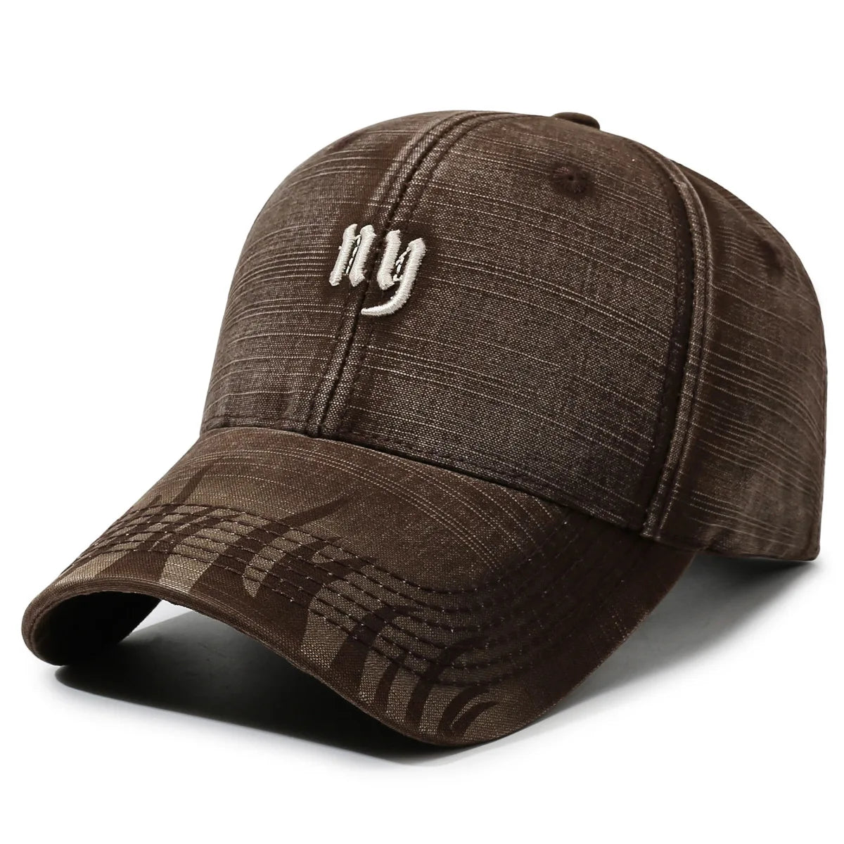 Vintage Washed Cotton Baseball Cap – Unisex Distressed Embroidered Streetwear Dad Hat