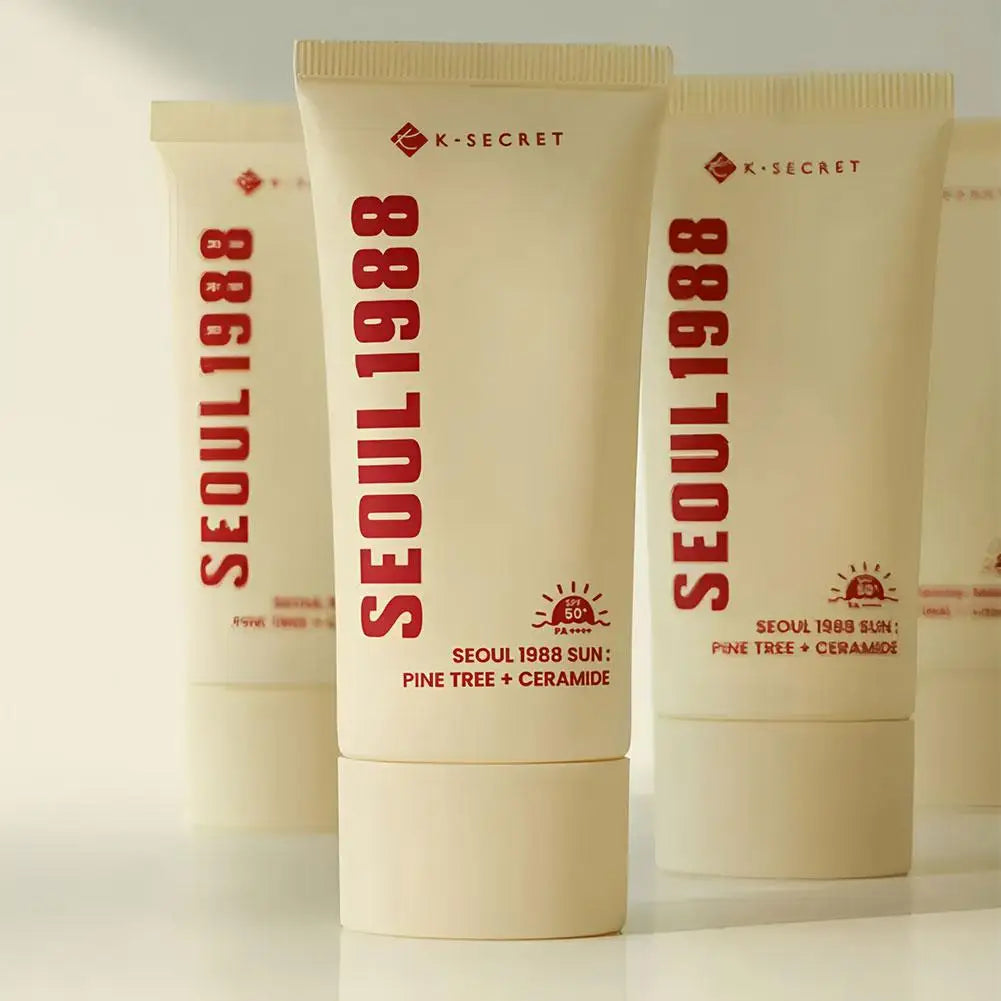 K-SECRET SEOUL 1988 Sun : Pine Tree + Ceramide SPF50+ PA++++ – Barrier-Restoring Daily Sunscreen with Soothing Pine Extract