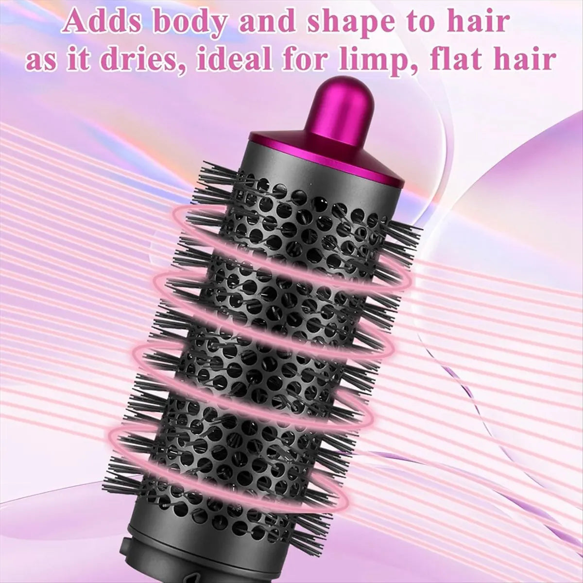 Multi-Function Hair Dryer Adapter Set – Airwrap Barrel, Volumizing Round Brush & 360° Magnetic Adapter