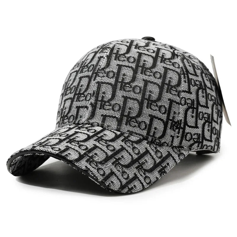 Luxury Jacquard Monogram Baseball Cap – Unisex Adjustable Designer Streetwear Hat