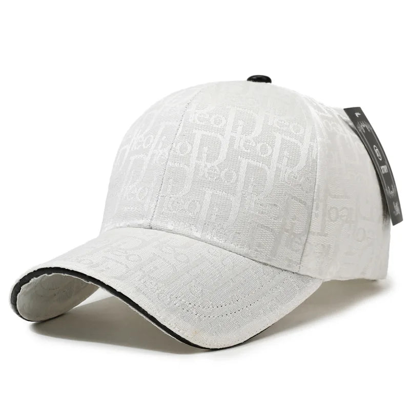 Luxury Jacquard Monogram Baseball Cap – Unisex Adjustable Designer Streetwear Hat
