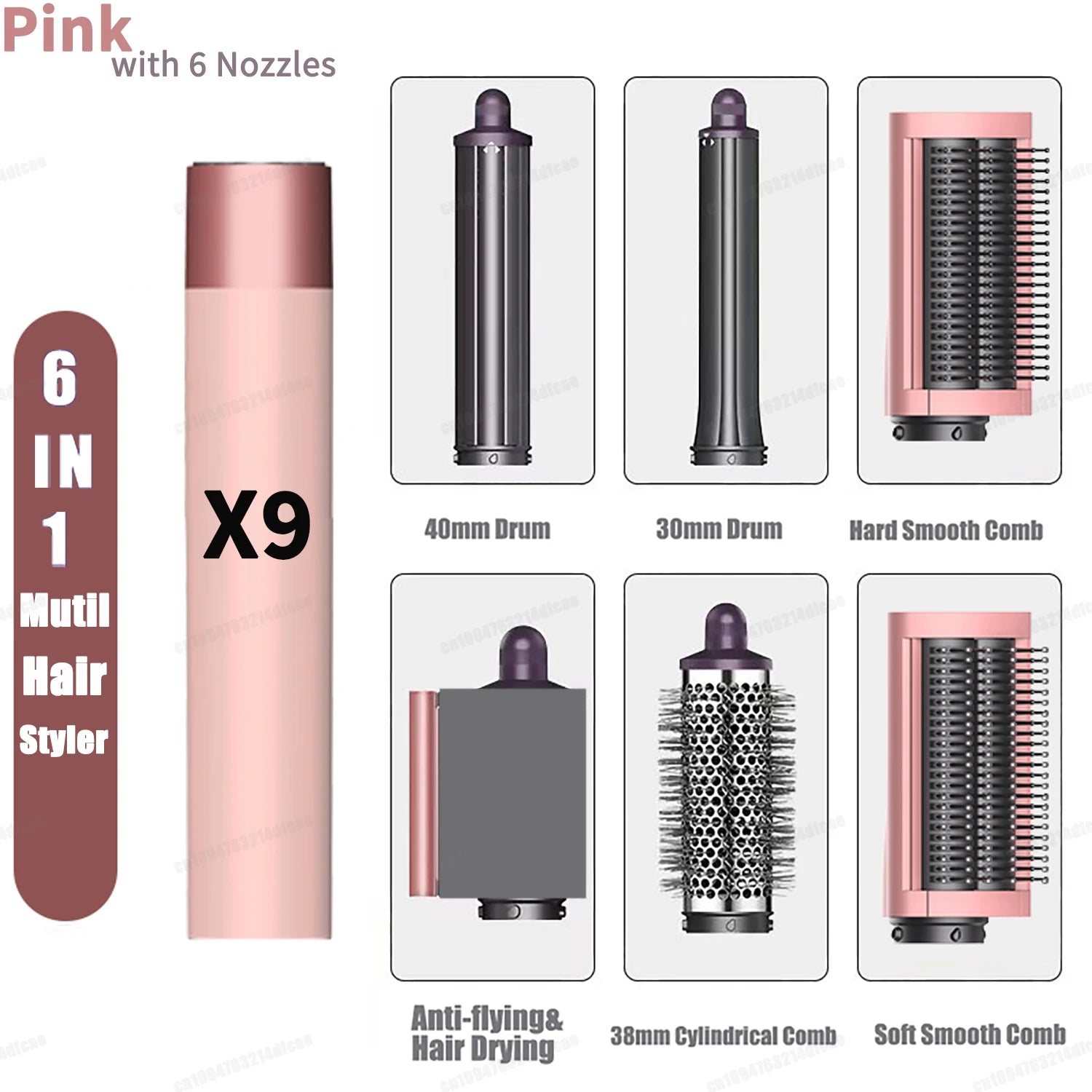 6-in-1 Air Styler & Hair Dryer Multi-Styler Set – Professional Coanda Airflow Curling, Straightening & Volumizing Tool