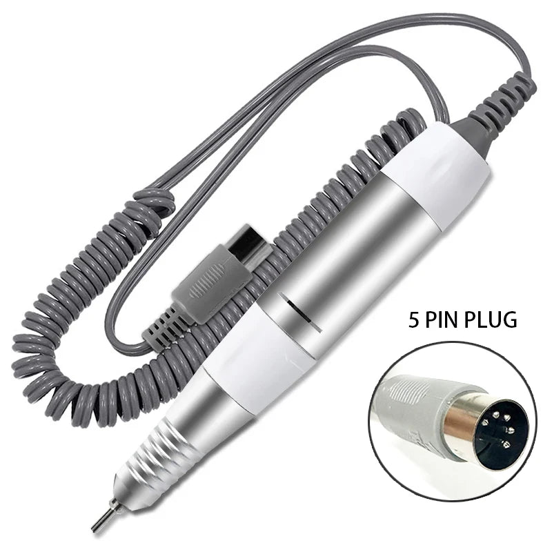Portable Professional 35000RPM Electric Nail Drill Handpiece - 5-Pin Plug - Low Noise & Vibration