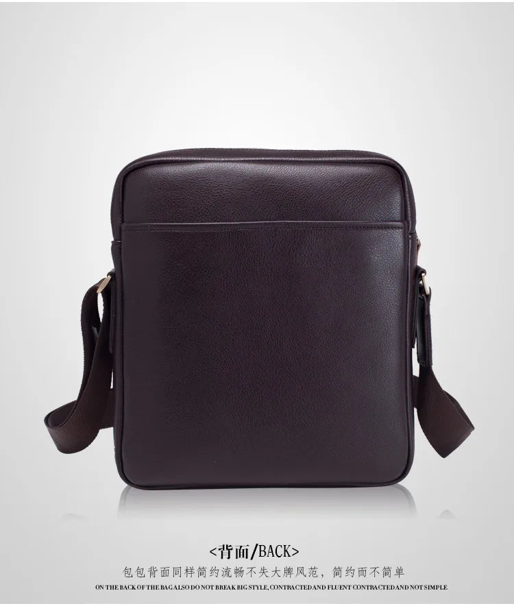 Men's Vertical Leather Crossbody Bag – Compact Messenger Shoulder Bag for Travel & Everyday Carry