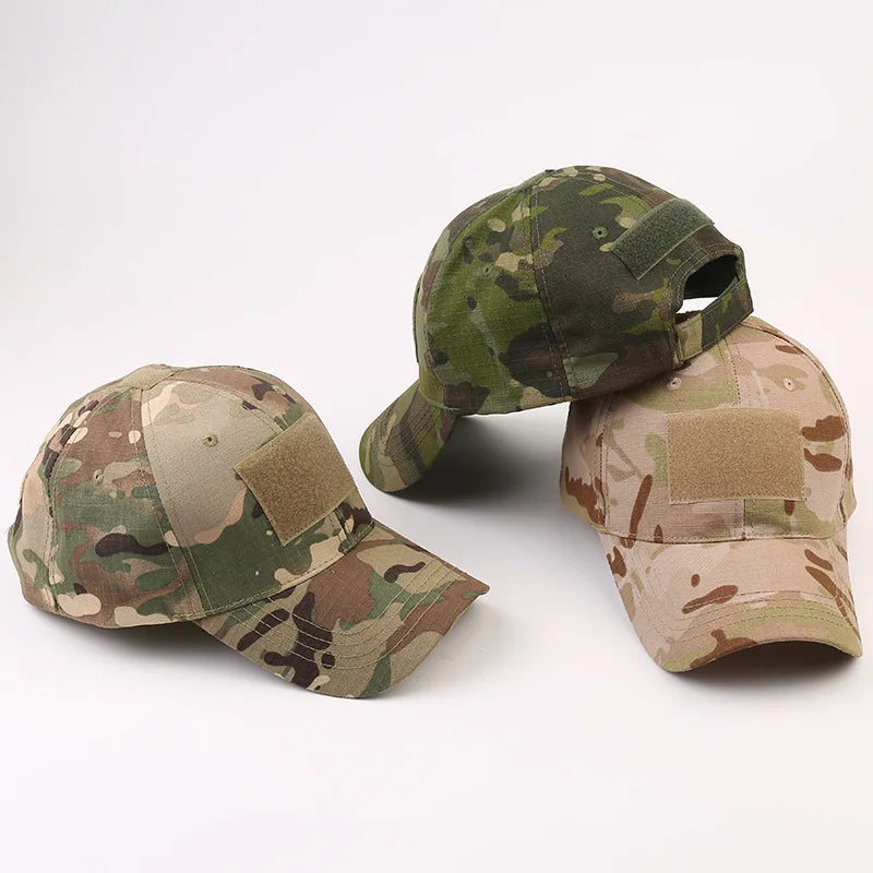 Tactical Operator Baseball Cap – Ripstop Camo Hat with Hook & Loop Patch