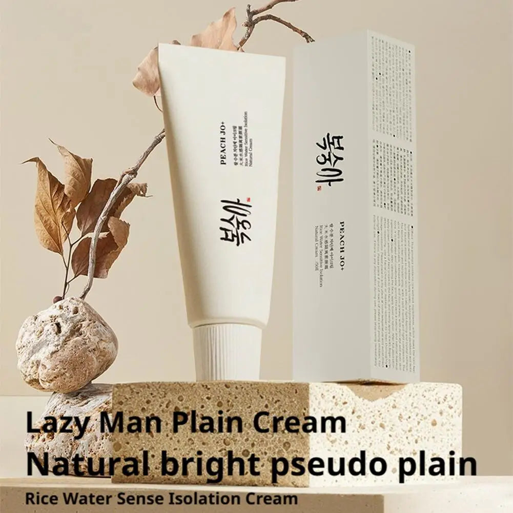 PEACH JO+ Rice Water Sensitive Isolation Tone-Up Cream (50ml) – 12H Hydrating Makeup Primer, Pore-Blurring & Natural Brightening Base