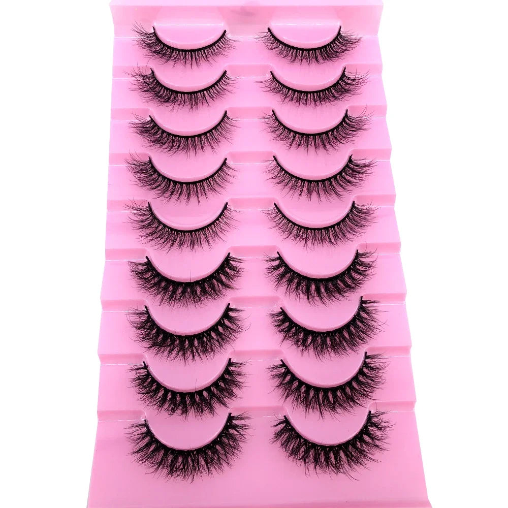 Premium 3D Faux Mink Eyelashes - Wispy & Dramatic Volume (10 Pairs Bulk Pack)