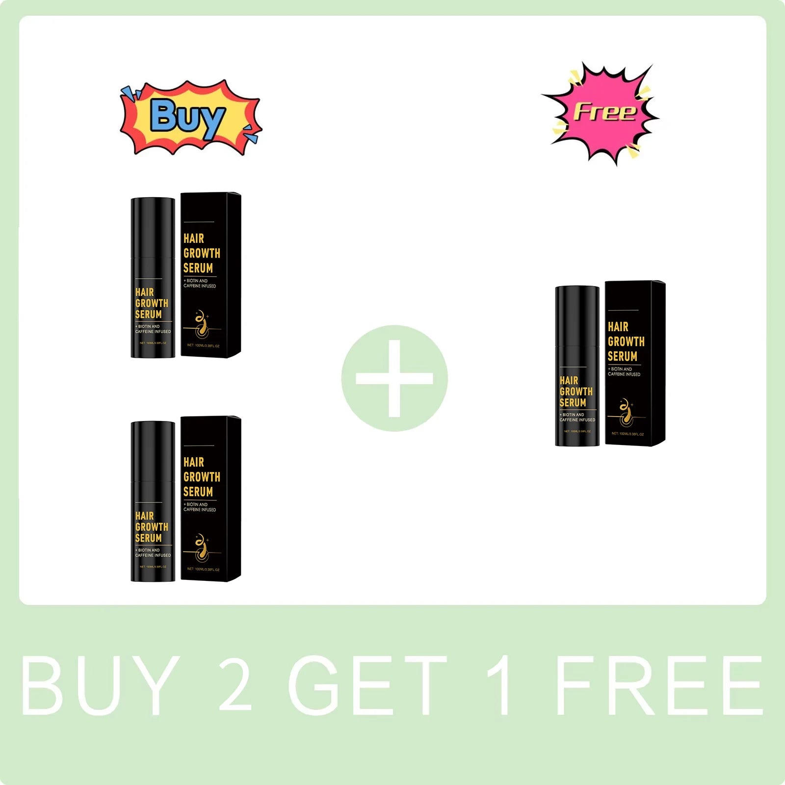 Premium Hair Growth Serum – Biotin & Caffeine Infused Formula (100ml / 3.38 FL.OZ)