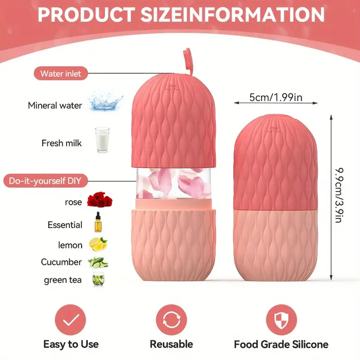 Silicone Ice Face Roller & Stainless Steel Gua Sha Set – Cryotherapy Facial Massager for Puffiness, Eye Edema & Jawline Sculpting