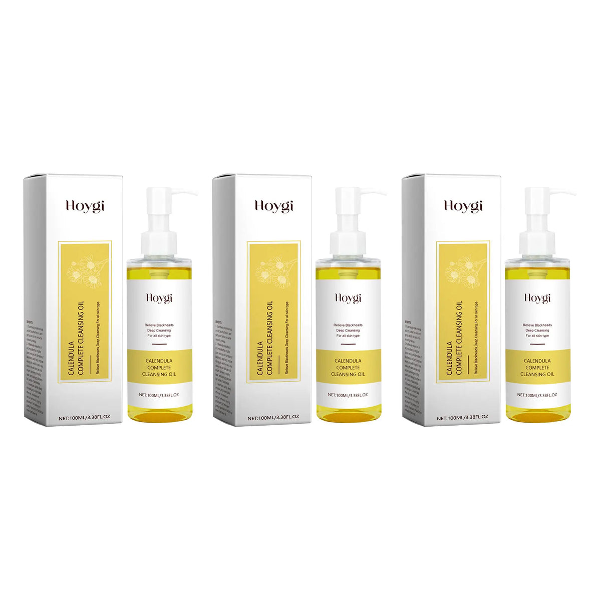Hoygi Calendula Complete Cleansing Oil – Gentle Makeup Remover & Pore Purifying Blackhead Cleanser (100ml)