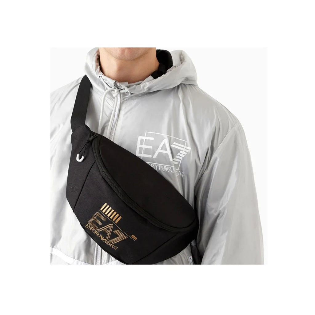 EA7 Emporio Armani Core Graphic Bum Bag – Sporty Crossbody Waist Pack & Fanny Pack in Black