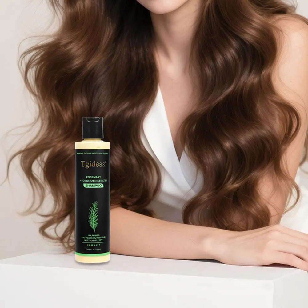 Tgideas Rosemary Hydrolyzed Keratin Shampoo – Smooth, Shiny & Volumizing (7.44 fl. oz. / 220ml)