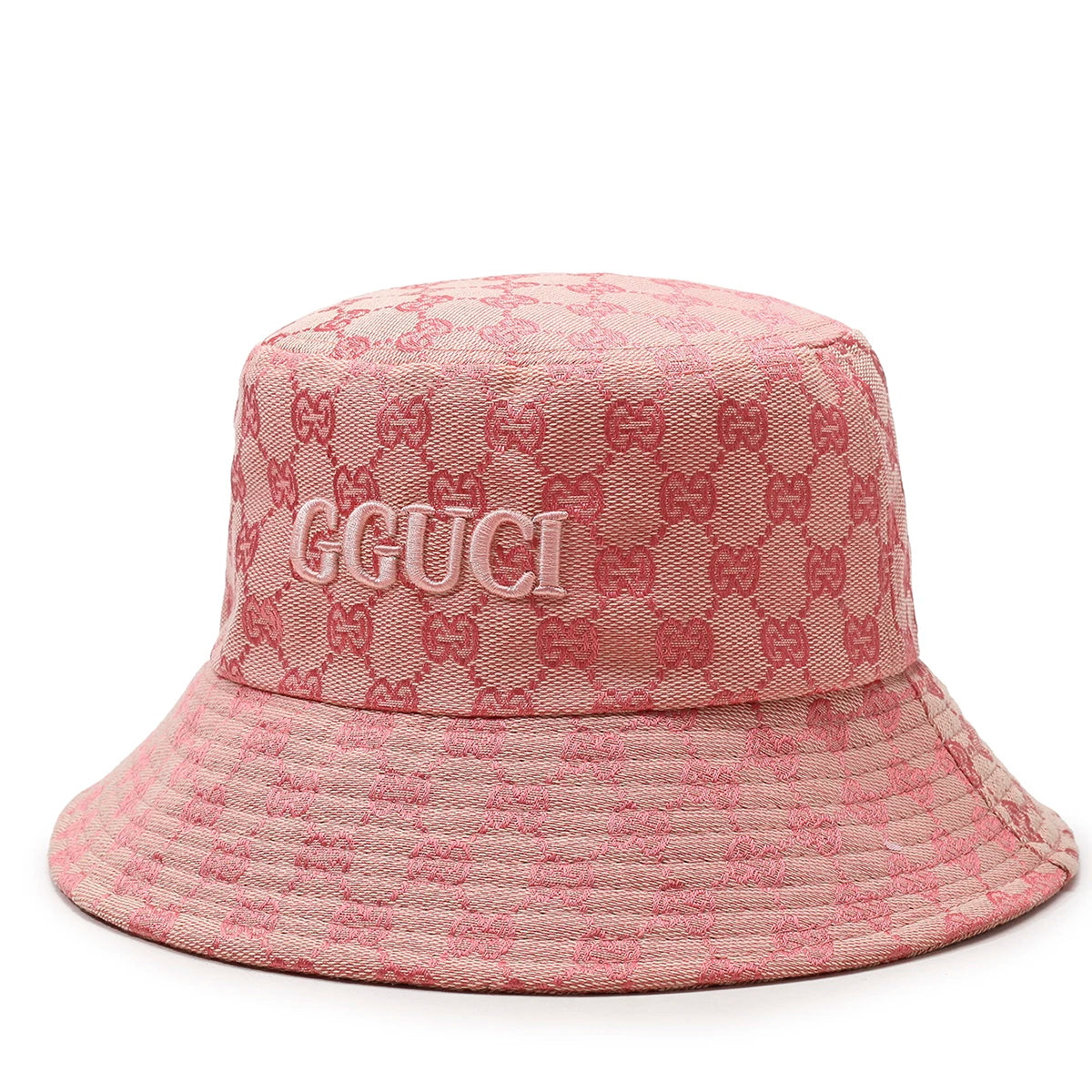 Luxury Monogram Jacquard Bucket Hat – 3D Embroidered Sun Fisherman Cap