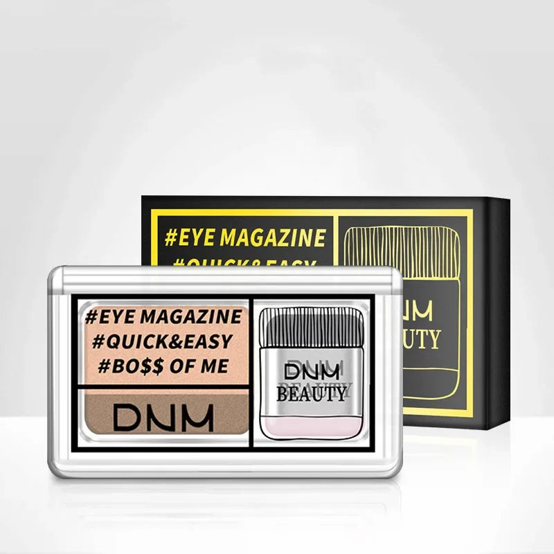 Lazy 2-Tone Gradated Eyeshadow Palette with Quick Brush | 1-Step Natural Gradient Shimmer