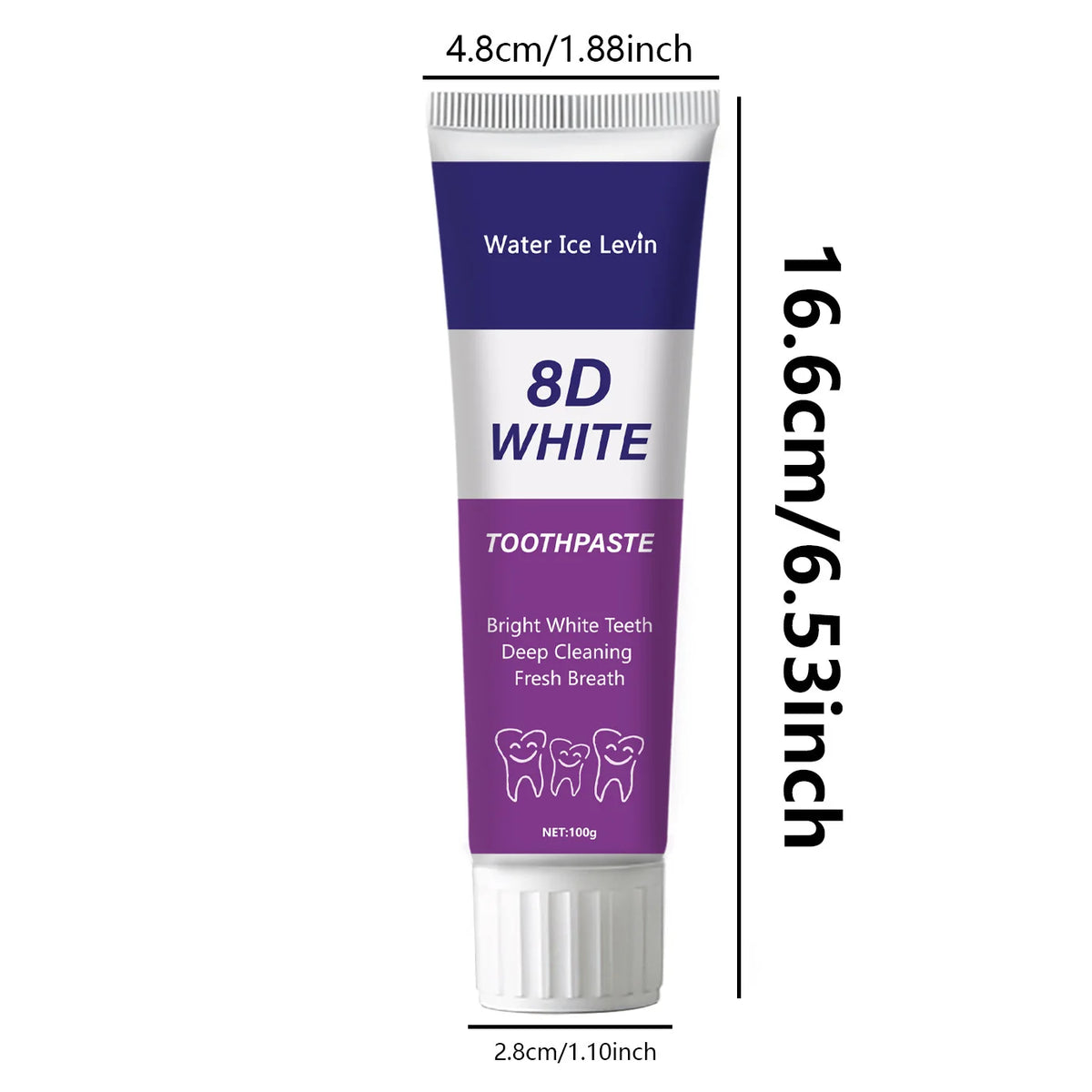 8D White™ Purple Color Corrector Toothpaste – Instant Teeth Whitening & Deep Stain Removal (100g)
