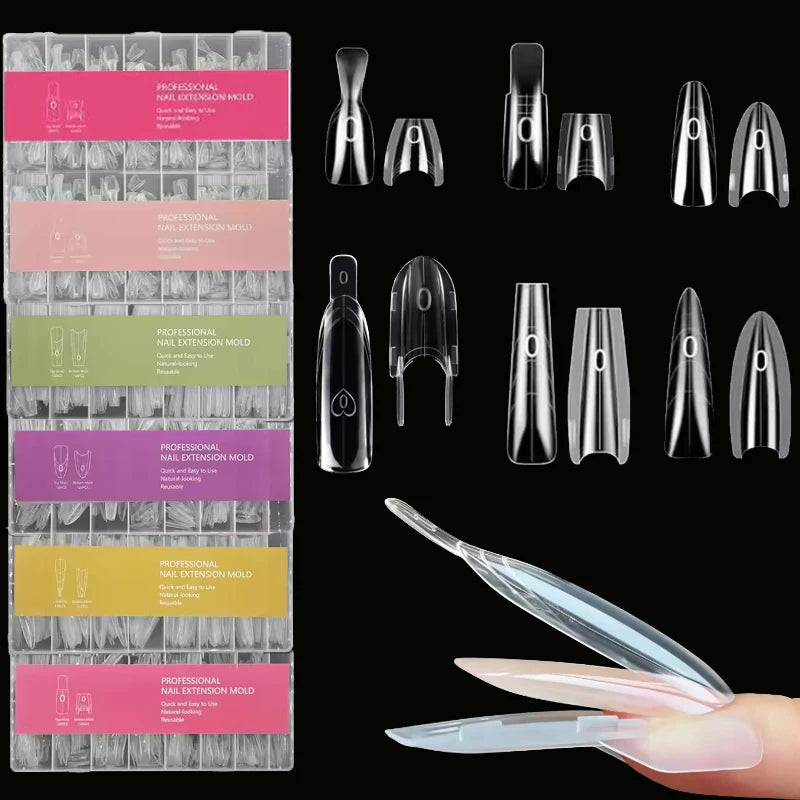 Sandwich Dual Forms Nail Extension Mold Kit - Multiple Shapes and Sizes