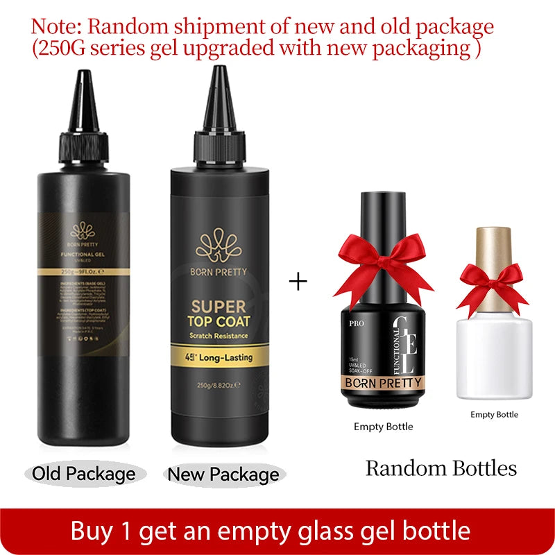 BORN PRETTY 250g Rubber Base Gel Refill – 2-in-1 Builder & Color Base Coat