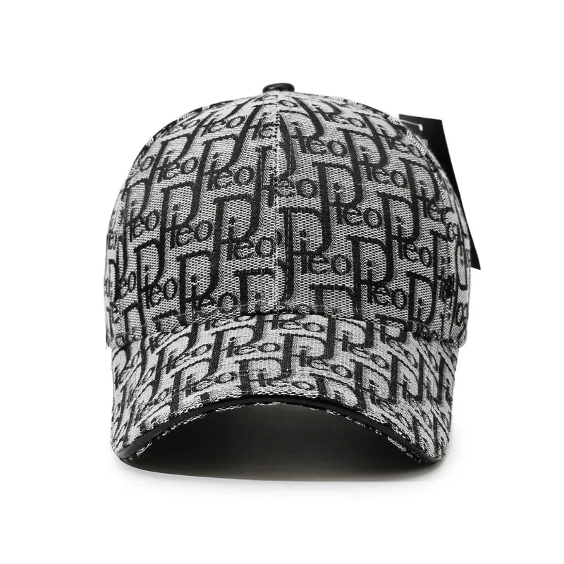 Luxury Jacquard Monogram Baseball Cap – Unisex Adjustable Designer Streetwear Hat