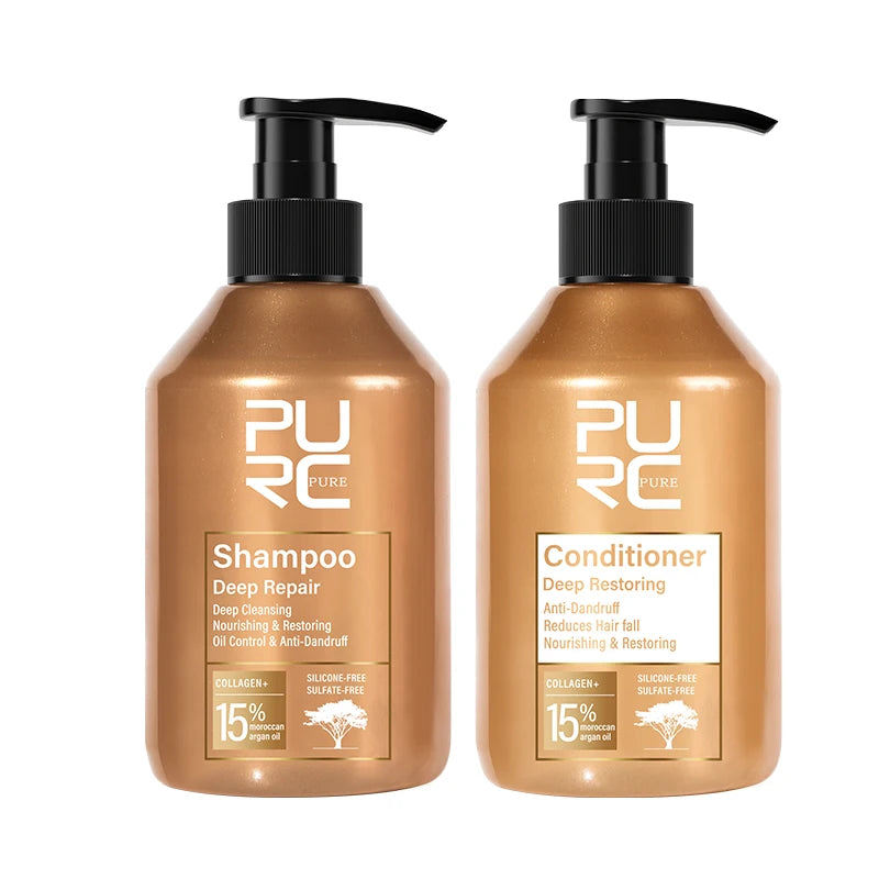PURC Morocco Argan Oil Shampoo & Conditioner Set | Deep Repair & Anti-Dandruff