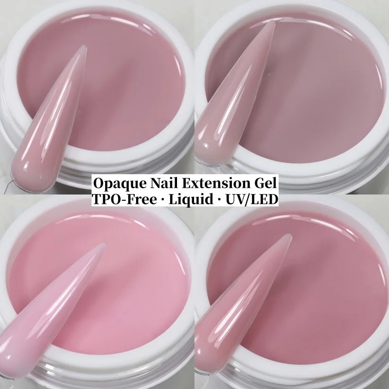 TPO-Free Opaque Builder Gel in a Jar – Liquid UV/LED Self-Leveling Nail Extension Gel