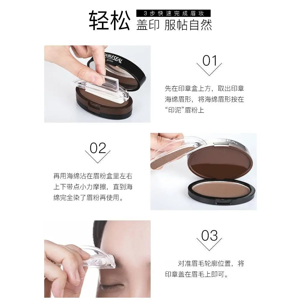 GECOMO Dual-Colour Eyebrow Stamp Kit with 3 Brow Shapes