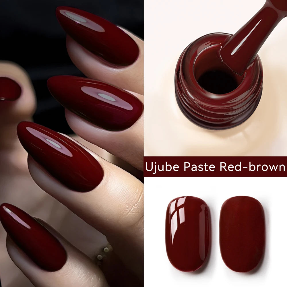 Premium Deep Cherry Red Gel Nail Polish - Long-Lasting & High-Gloss Finish