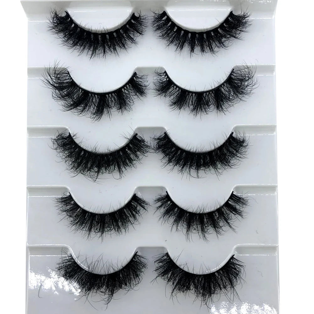 Premium 5D Mink Lashes - Wispy, Dramatic Volume Eyelashes (Bulk 10-Pair Pack)