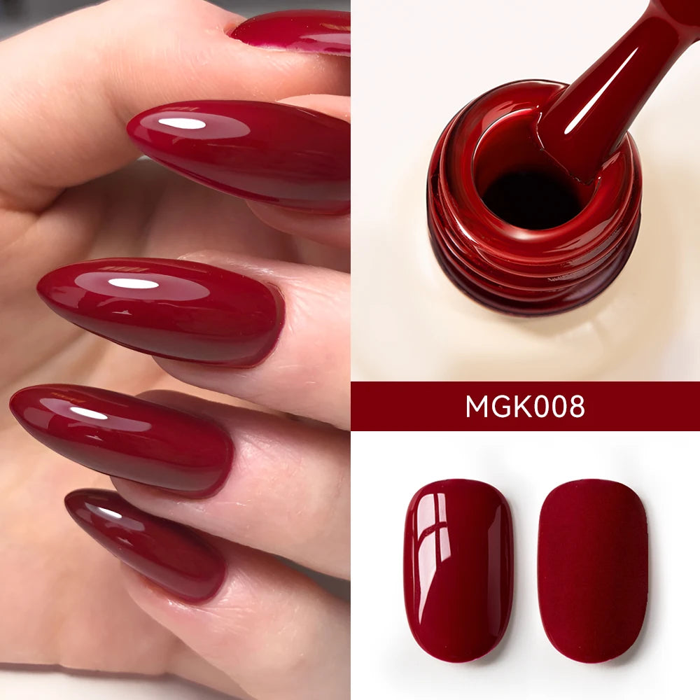 Premium Deep Cherry Red Gel Nail Polish - Long-Lasting & High-Gloss Finish
