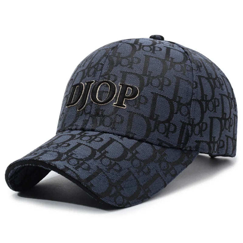 Vintage Jacquard Monogram Baseball Cap – 3D Embroidered Streetwear Hat