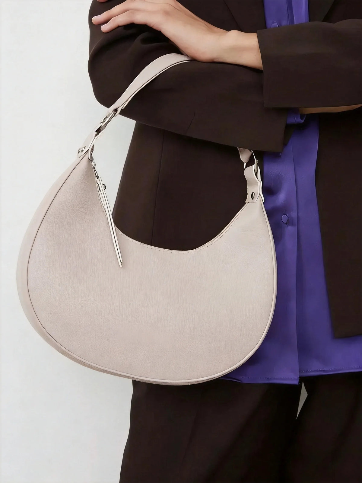 Christie Saiko - Black Eco-Leather Hobo Shoulder Bag for Everyday Fashion